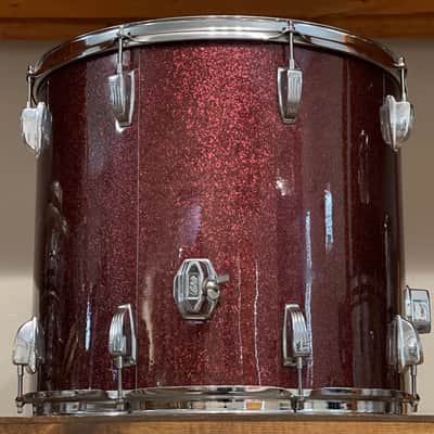 1970's Ludwig 3-Ply Burgundy Sparkle 15x26 13/14/16/18/26 Drum Kit Re-Wrap image 19