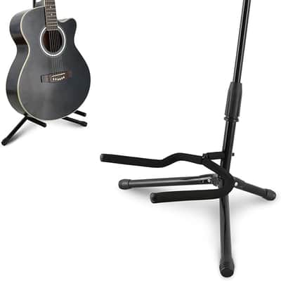 Guitar Stand Professional Portable Black Tripod Guitar Stand Acoustic and Adjustable Folding Electric Guitar Stand for Electric Guitar Bass Banjos etc Guitar Stand (1PACK) image 1