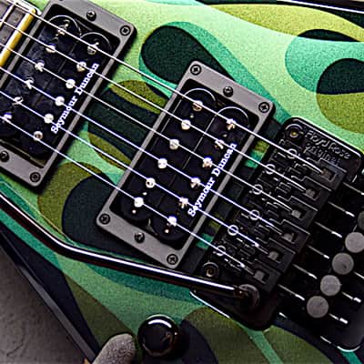 Jackson Left Handed USA KV2 King V 2017 Green Ghost Flames image 4