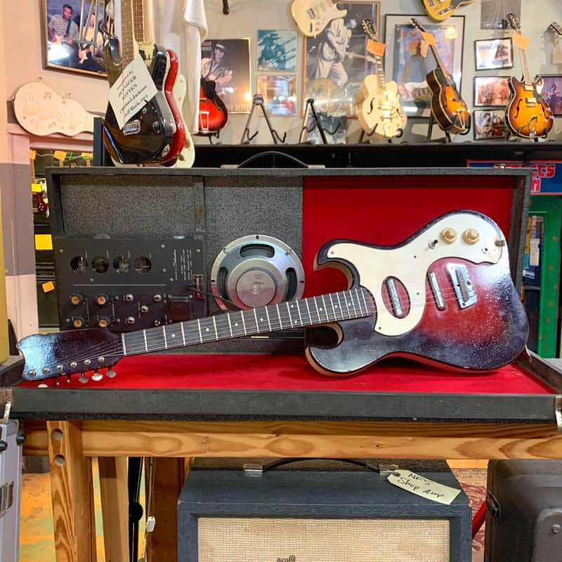 Silvertone 1457 with Case Amp W Tremelo 1964 - 1967 - Red Burst 2 pickup image 1