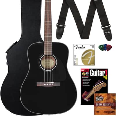 Fender CD-60 Dreadnought Acoustic Guitar - Black w/ Hard Case image 1