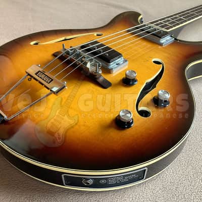 YAMAHA SA-70 Vintage semi-acoustic bass - Japan 1968-73 w/OHSC image 9