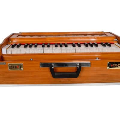 Handmade Harmonium 9 Stopper Portable 3.5 Octave Laying StyleBaja With Coupler Teak Wood image 10
