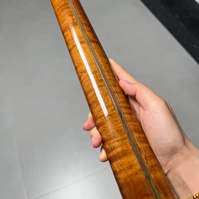 Gloss Roasted Flame Maple Electric Guitar Neck Round stainless steel 22 frets hole 10mm image 6