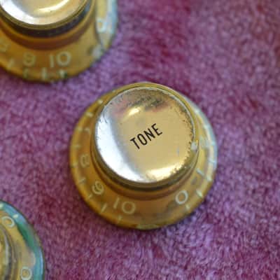 Vintage 1960s Gibson Gold Reflector Knob Set ES-335 SG Standard Custom Les Paul image 3