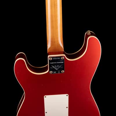 Used 2021 Fender Custom Shop Limited Edition Double-Bound Stratocaster Journeyman Relic Aged Candy Tangerine with Case image 11