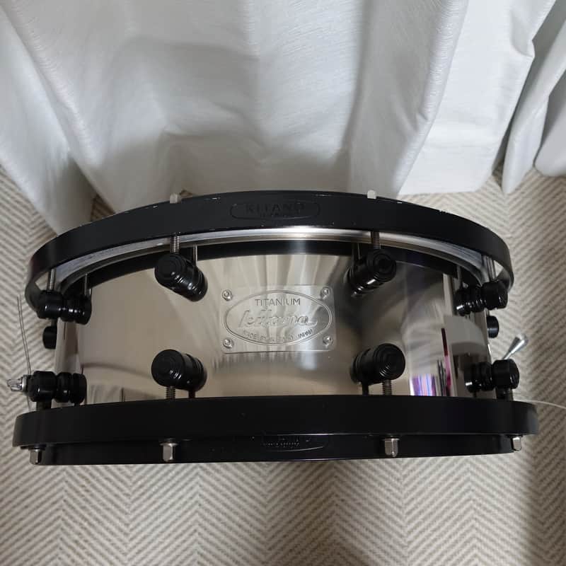 Kitano Takumi model 3mm thick Titanium w/ Titanium hoops snare drum 14x5.25 image 1