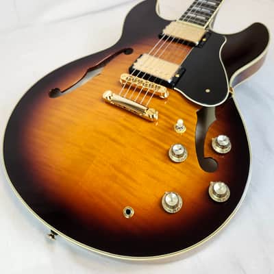 Yamaha SA2200 Semi-Hollowbody Guitar, Sycamore Top, MIJ, Brown Sunburst, Factory Blemish image 7