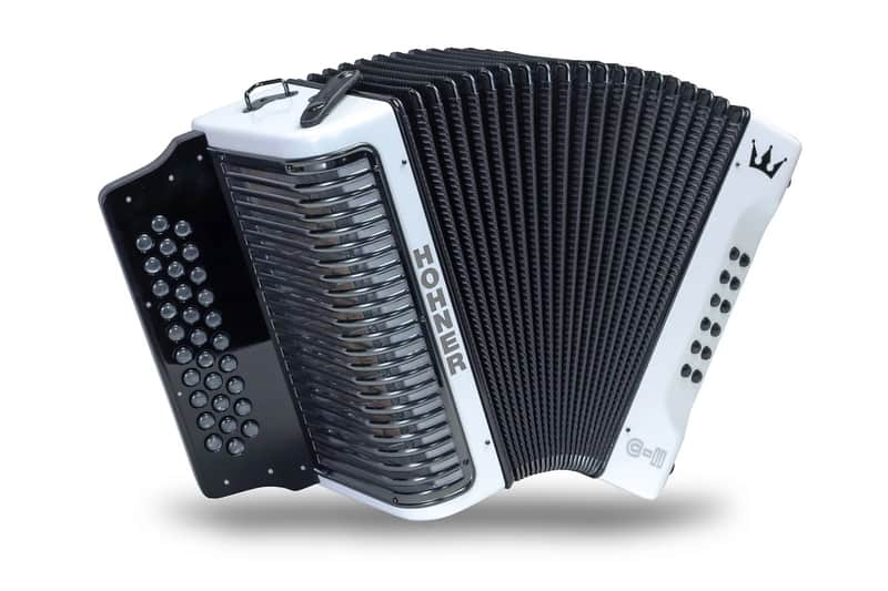Hohner Corona II-Next Generation Diatonic Accordion G/C/F White Rainbow White image 1