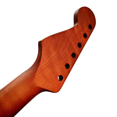 Strat Style neck Roasted flame maple with maple fretboard (Satin) image 7