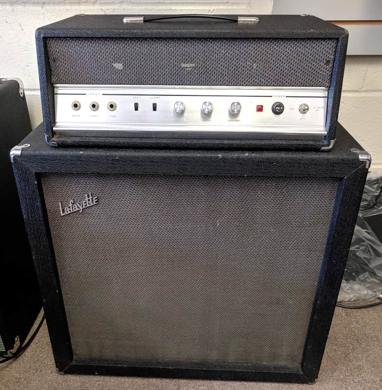 Lafayette/Univox 1235 6L6 25w 1x15” Guitar/Bass Piggyback Head & Cab Amplifier, 8 Ohm image 1