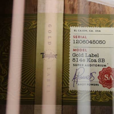 Taylor Gold Label 814e Koa - Sunburst 2025 w/OHSC image 11