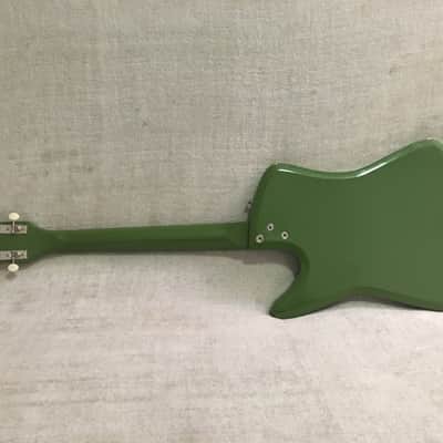 Vintage 1965 Airline Bighorn Green Solid Body Electric Guitar USA Made Kay + Original Gig Bag RARE image 12