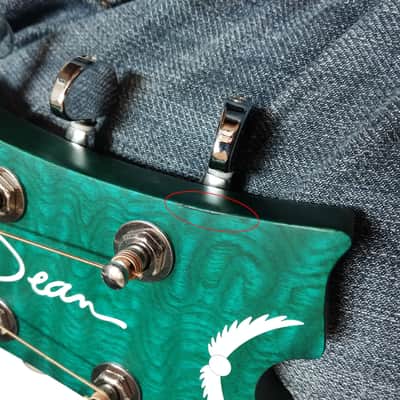 DEAN Exotica Quilt Ash acoustic electric GUITAR Trans Blue Satin w/ Dean Case - B-Stock image 13