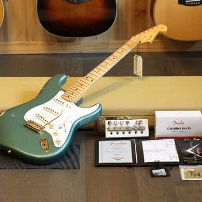 2021 Fender Custom Shop 1956 Reissue Stratocaster Electric Guitar Relic Sherwood Green Metallic + COA OHSC image 1