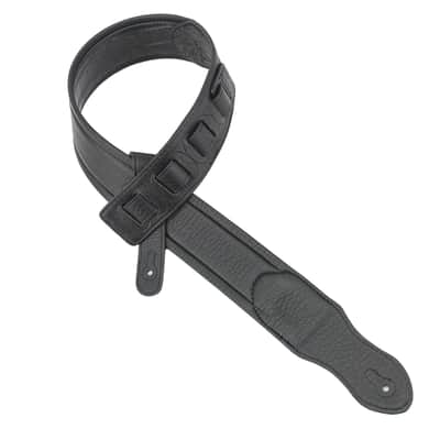 Walker and Williams F-15 Black Leather Alligator Pattern Guitar Strap with Padded Glove Leather Back image 5