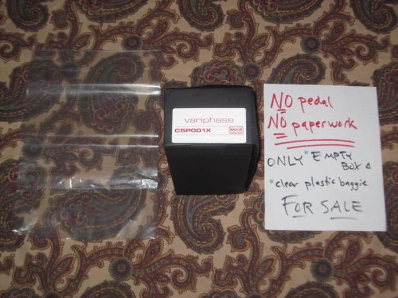 used (less than light average wear) MXR EMPTY Box (+ clear plastic baggie) ONLY for CSP-001X Variphase Pedal (NO pedal / NO paperwork) late 2000s-mid 2010s (lid, front, & bottom sides have most of the visible imperfections) image 1