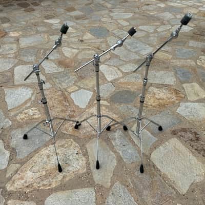 THREE PACK Yamaha CS-755 700 Series Medium Weight Single-Braced Boom Cymbal Stand 2010s - Chrome image 4