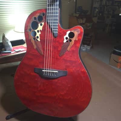Ovation 2002-AC Collector's Series 2002 - African Cherry #158 w/OP40 Preamp and hard case image 12