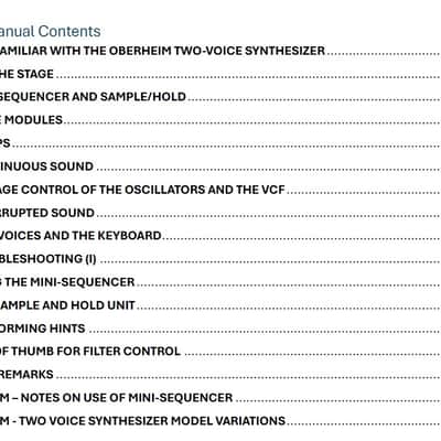 Oberheim Two Voice Synthesizer Instruction Manual image 2