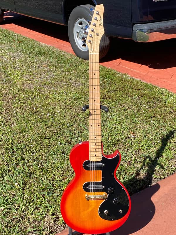 Epiphone/Davison shaved maple neck Upgrades/Concept GFS Humbucker blast @ 6 lbs. Melody Maker/LP Red image 1