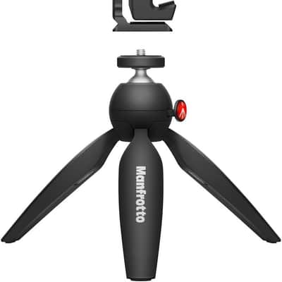 SENNHEISER Professional MKE 400 + Mobile Kit, Directional On-Camera Microphone with Smartphone Clamp & Manfrotto PIXI Mini Tripod, 509257, Auxiliary,Black image 9