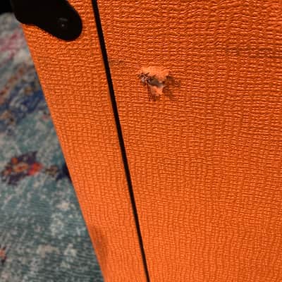 Tom Petersson's Cheap Trick, Orange - OBC410 4x10" 600-watt Bass Cabinet with Horn 8-ohm SIGNED!, AUTHENTICATED!  (TP #7) image 25