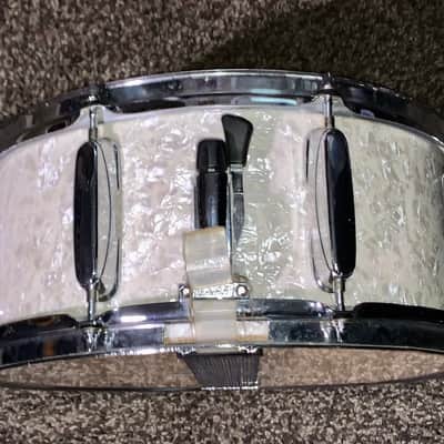 Tama rock star rockstar white marine pearl Snare drum made in japan image 6