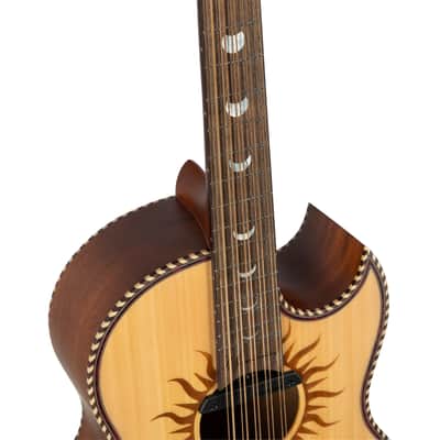 H. Jimenez Colección de Galaxia Mexica Calendar Bajo Quinto with Laser Calendar Design Acoustic +Hardshell Case | Authorized Dealer image 6