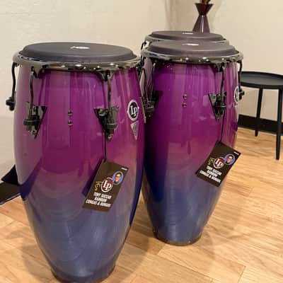 ~NEW!~ LP Latin Percussion Tony Succar Signature New Zealand Pine Quinto/Conga/Tumba Trio Set in Rainbow Lacquer with Black Nickel Hardware & Black Skyn Heads image 2
