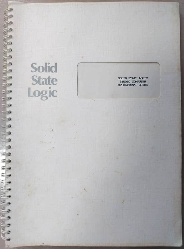 Solid State Logic (SSL) Studio Computer Original Operational Guide image 1