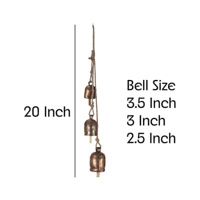 Wind Chimes for Outside – Metal Hanging Wind Bell Set with Bronze Finish, Rustic Entryway & Balcony Decor - 20" Farmhouse Wind Chimes - Indoor Outdoor Bells for Porch or Garden, Christmas Bells image 2