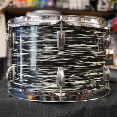 Vintage 1970s Ludwig USA 12" Maple/Mahogany Tom - Black Oyster Pearl | 8x12" image 16