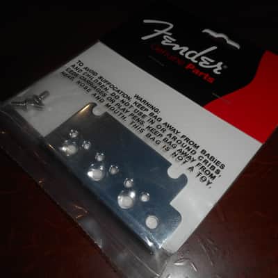 Fender Bridge Plate For '86-'07 American Standard Strat CHROME, 002-6097-049 image 1