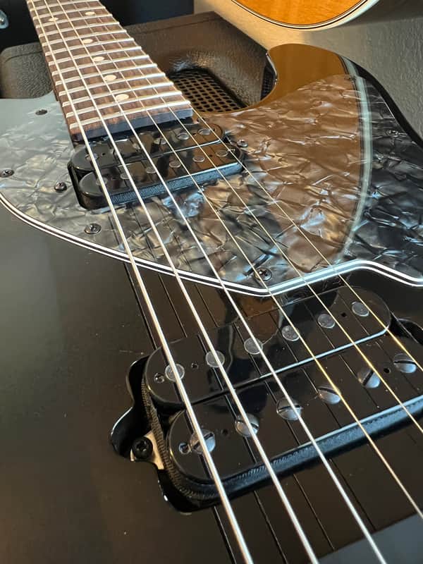 Suhr Custom T Roasted Ash 2022 Flame Maple Neck - Antique Black image 1