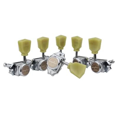 3X3 Vintage Style Locking Guitar Machine Heads – 1:15 Ratio Lock String Deluxe Tuning Key Pegs Tuners Set Replacement For Electric, Acoustic Or Folk Guitars - Chrome image 3