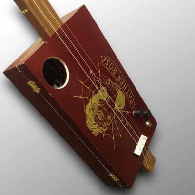 Leather Rose 3-String Slide Acoustic/Electric Guitar image 5