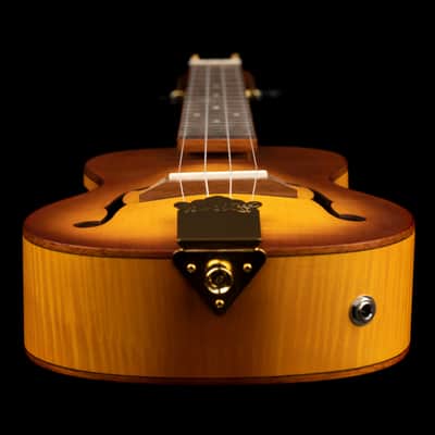 Ortega Custom Built Series Flamed Maple Arched Top Okoume Neck 4-String Concert Electric Ukulele w/Gig Bag image 6