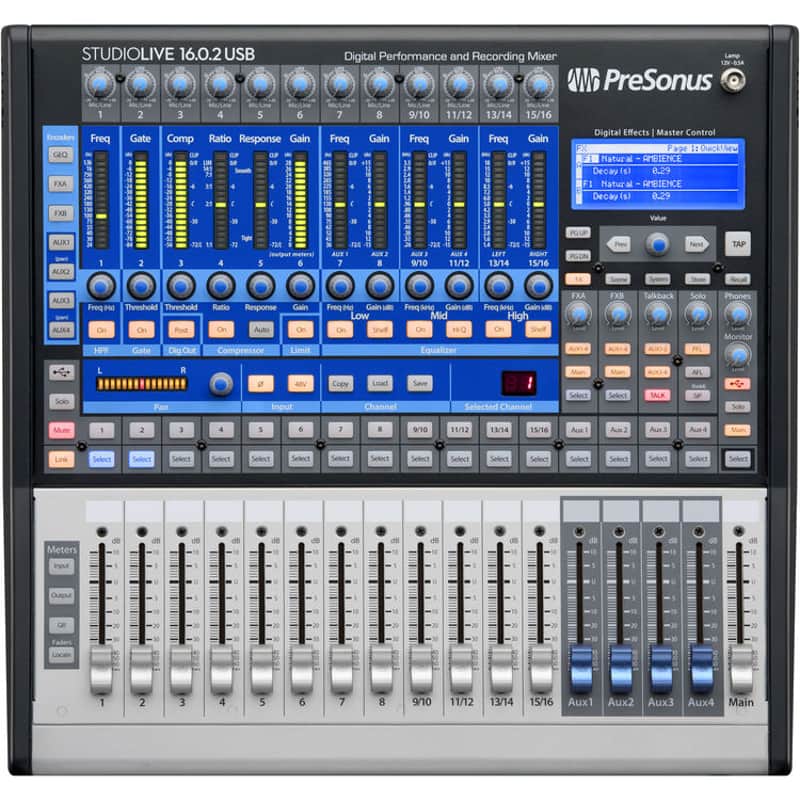 PreSonus StudioLive 16.0.2 USB Digital Mixing Recording Console 2021 Blue/Silver image 1