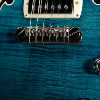 PRS SE Hollowbody II Piezo Electric Guitar - Peacock Blue Smokeburst with Gig Bag image 11