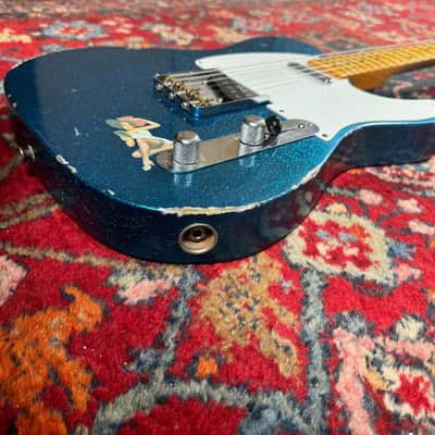 Fender Custom Shop Double Esquire Relic LTD 2015 Aged Sparkle Blue image 5