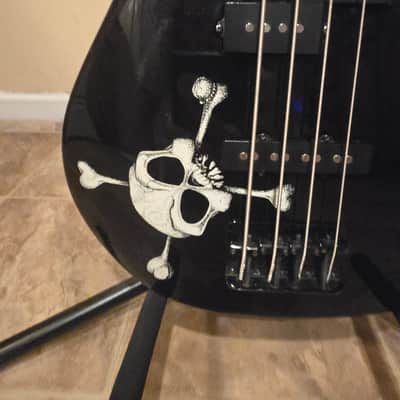 Squier MB-4 Skull Electric Bass Guitar image 6