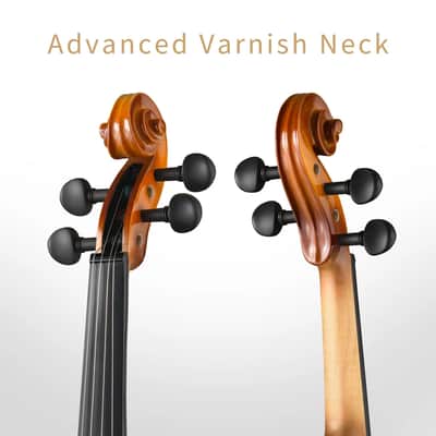 EVA-330 4/4 Full-Size Acoustic Violin Student Fiddle Set – Handmade Spruce & Maple with Case, Shoulder Rest, 2 Bows & Tuner image 4