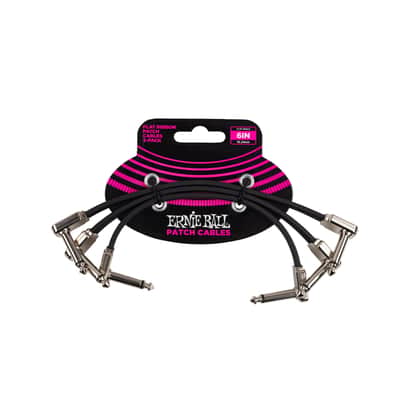 Immagine Ernie Ball PO6221 Flat Patch Cable 150mm (3-Pack) - Stereo Patch Cable - 1