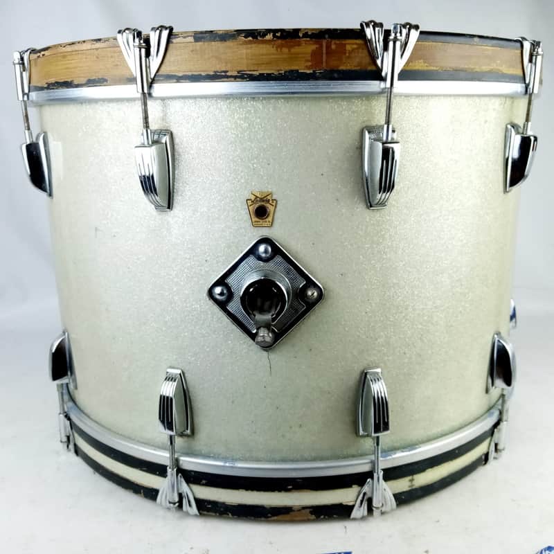 Ludwig 14x22"Keystone Badge 60s Silver Sparkle Bass Drum 3Ply Natural Maple 1969 image 1