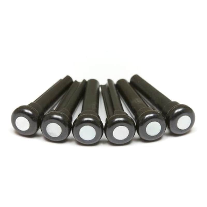 Graph Tech- TUSQ bridge pins, Black, with 4mm MOP dots, PP-2044-00 image 1