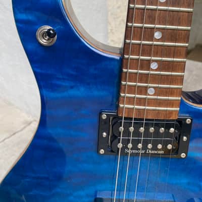 Washburn Quilted Maple WM100 USA Chicago Custom Shop 1998 - Cobalt Blue image 5
