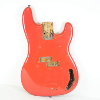 1961 Vintage Fender Precision Bass BODY Fiesta Red Re-Fin P-Bass USA 1960s Pre-CBS