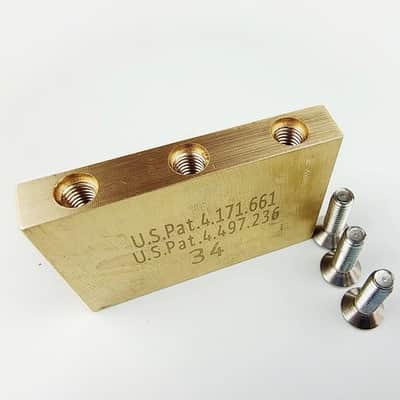 Korean-made double tremolo electric guitar bridge pure copper base tremolo system brass base metal block 34mm image 3