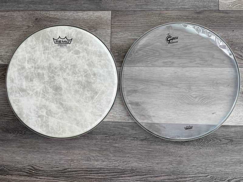 GRETSCH/REMO PERMATONE SS/FIBERSKYN  DRUMHEAFS 14" 2026 - CLEAR/POLYSPUN FIBER image 1